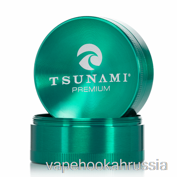 Vape Russia Tsunami 2,4 дюйма, 4-секционная кофемолка с затопленным верхом, зеленая (63 мм)
